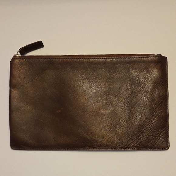 Graphic Image Dark Brown Leather Toiletry Bag - Picture 2 of 5